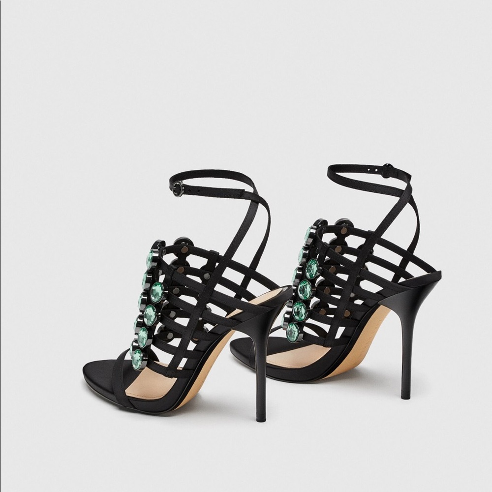 Zara HIGH HEELS NEVER WORN BRAND NEW EMBELLISHED - Picture 3 of 6